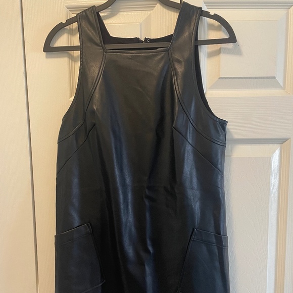 Maeve Sleeveless Faux-Leather Shift Mini Dress - Picture 3 of 6